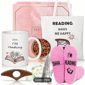 Reading Gift Set with Mug, Tote, and Socks